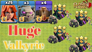 Huge Valkyrie Combo Attack Strategy With 25×Valkyrie - Best Th14 Attack Strategy 2022 - COC