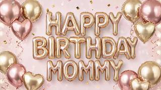 Happy Birthday Mommy TV Background | Rose Gold Balloons | 2 Hour 4K Screensaver screenshot 4