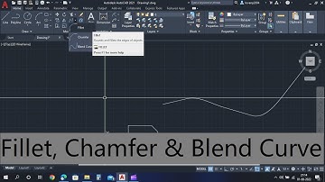 How to use Fillet, Chamfer & Blend curve in Autocad