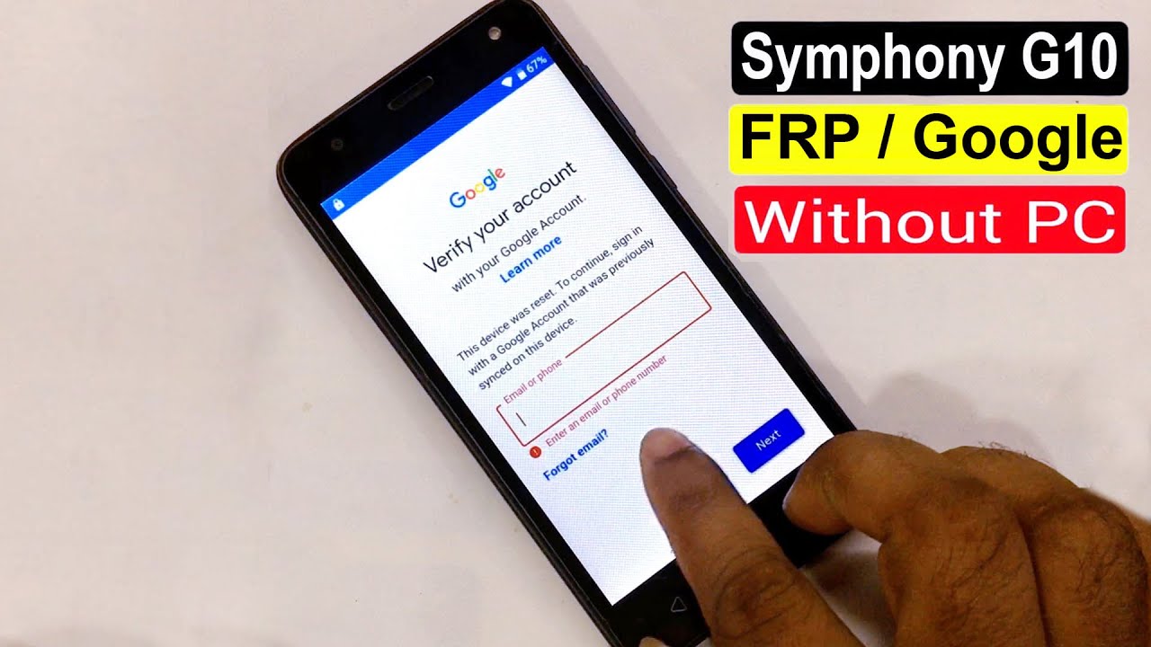 SYMPHONY G10 FRP BYPASS/GOOGLE ACCOUNT REMOVE (WITHOUT PC)