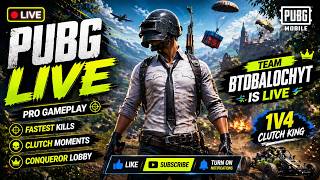 🔴 PUBG LIVE | Pro Gameplay 🔥 | Fastest Kills + Clutch Moments | Team BTDBALOCHYT IS LIVE