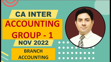 CA INTER - ACCOUNTING (BRANCH ACCOUNTING - PART 1