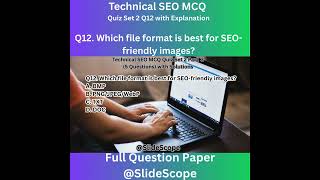 Which file format is best for SEO-friendly images Technical SEO Quiz Set 2 Q12