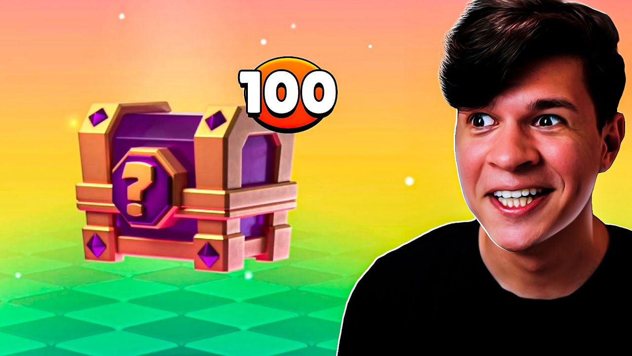 ABRI 100 CAIXAS no CLASH ROYALE!