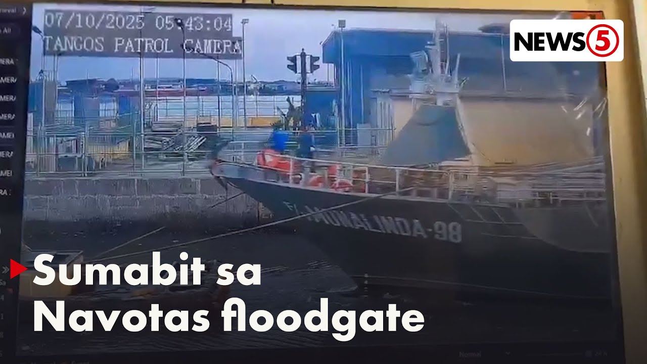 Navotas floodgate, nabangga ng isang barko