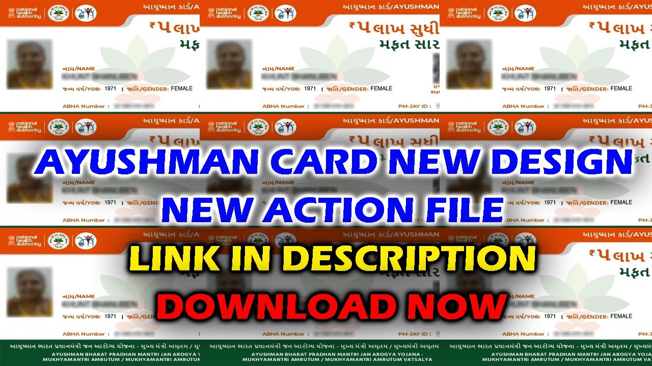 Gujurat New Ayushman Card Photoshop Action | Ayushman Card New Action File