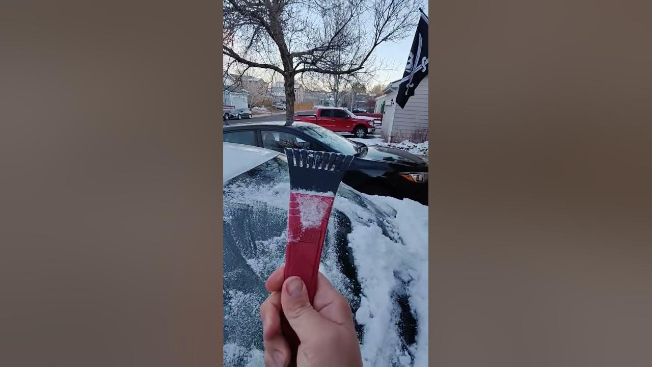 Is an ice scraper for a car window supposed to be used vertically