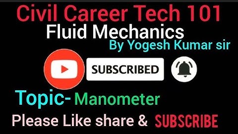 #Class-12 Fluid Mechanics #Manometer For Btech #By Yogesh Kumar sir