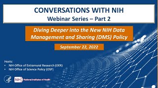 Diving Deeper into the New NIH Data Management and Sharing (DMS) Policy