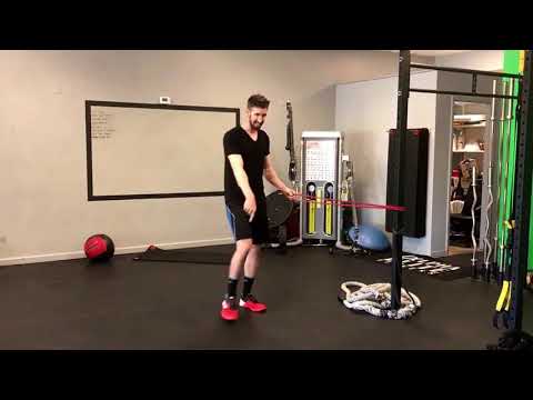 Band Lunge with Rotation. N8 Training Systems