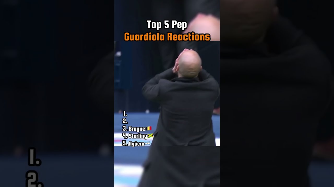 Top 5 Pep Guardiola Reactions To Missed Goals Shorts