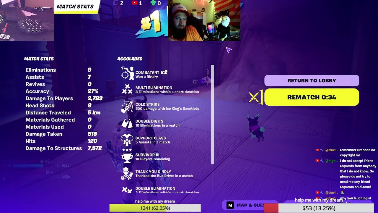 hello all we are here playing crazy fortnite  5/27/26