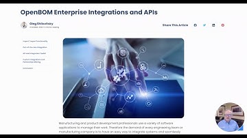 OpenBOM Video Demo Series - Enterprise Integrations and APIs
