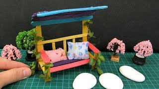 Popsicle Stick Crafts | Miniature Outdoor Seating - Bench #33