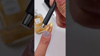 How To Create Gold Shell Nails ✨ #rarjsm #rarjsmgelpolish #shellnails #cateyegel #bloominggel