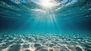 Underwater Sun Rays Sandy Ocean Floor Loop 4K