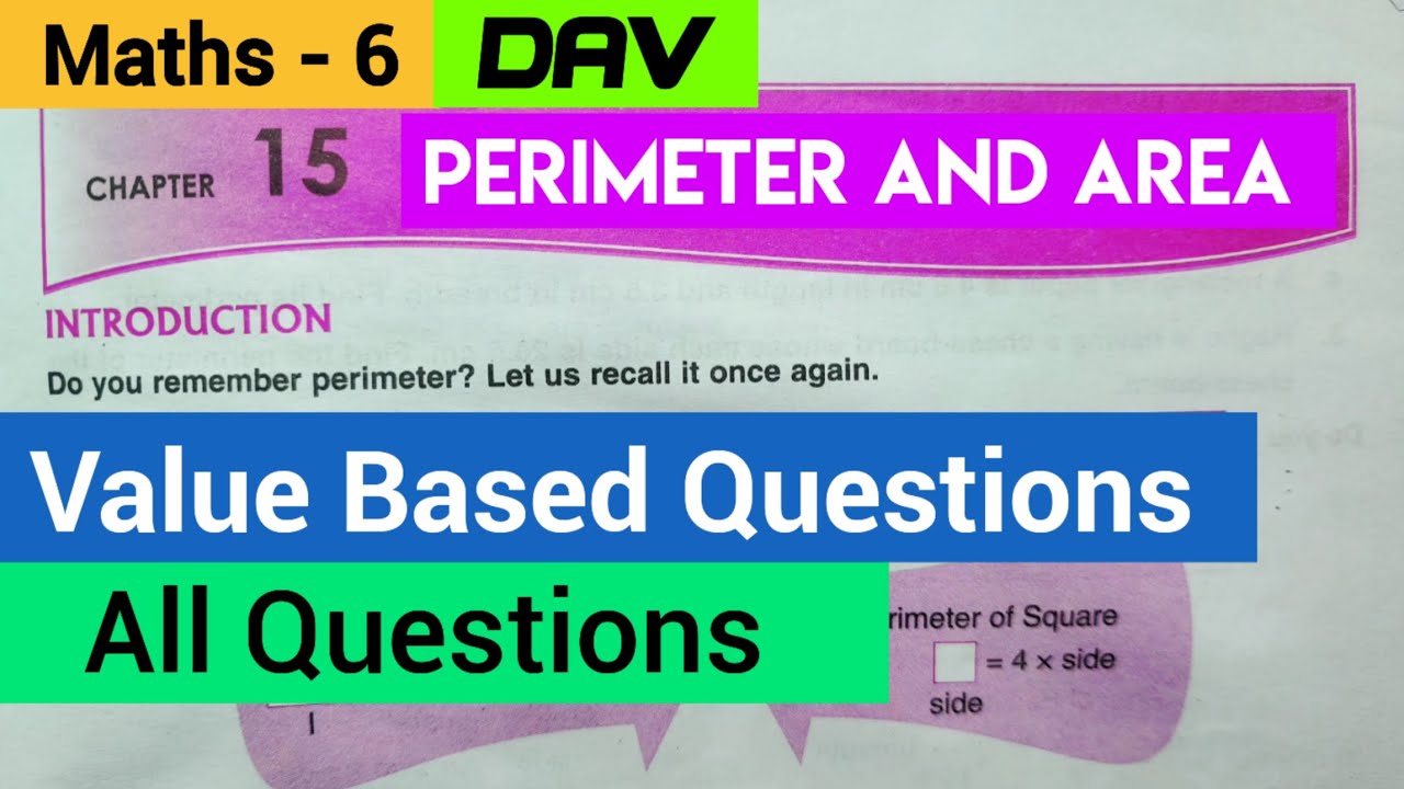 DAV Class 6 Maths Chapter 15 Value Based Questions