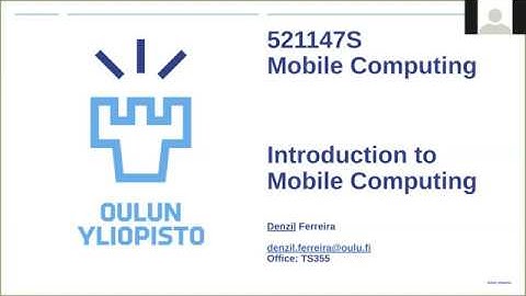 Lecture 1: Introduction to Mobile Computing