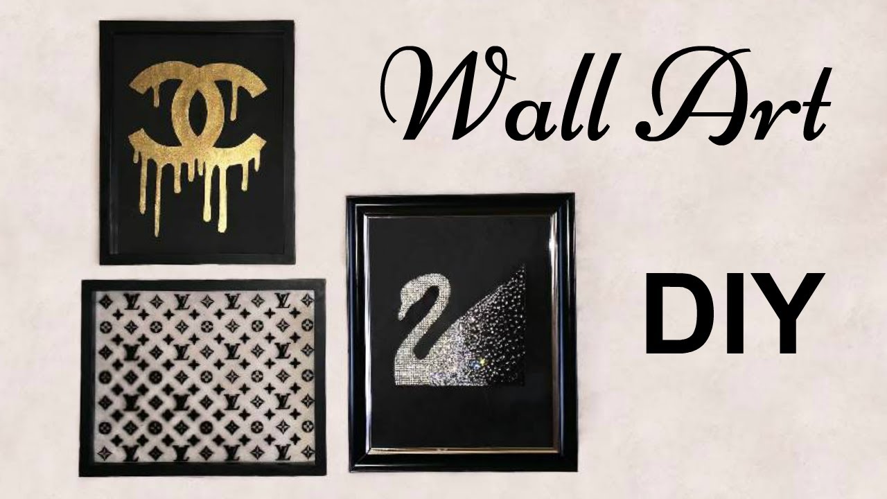 DIY WALL ART | Chanel, Louis Vuitton, Swarovski, etc... - YouTube