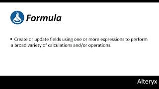 (20) Alteryx Tutorial: Formula