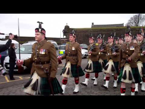 7 Scots Royal Regiment of Scotland Parade Leaving Stirling Castle In Stirling Scotland