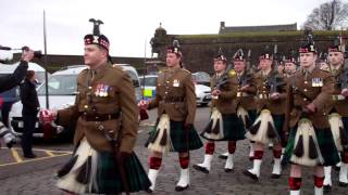 7 Scots Royal Regiment Of Scotland Parade Leaving Stirling Castle In Stirling Scotland