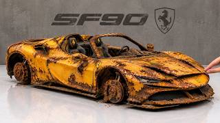 Restoration of an Abandoned Ferrari SF90 Spider Model Car | UNBELIEVABLE Transformation!