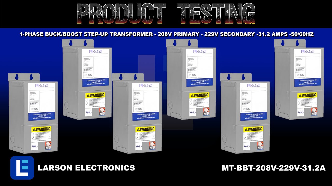 1-Phase Buck/Boost Step-Up Transformer - 208V Primary - 229V Secondary -31.2 Amps -50/60Hz