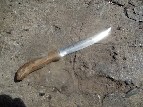 самый простой и быстрый способ сделать надёжную ручку для ножа из ничего (из пластика) свинокол