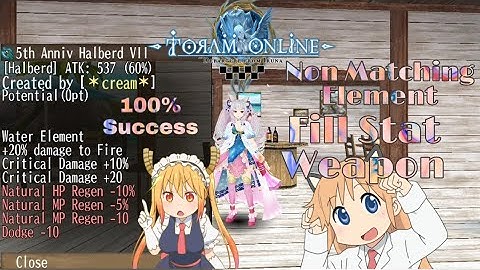 Toram Online- Fill Stat 5th Anniv Weapon EleDte20%Cd10%Cd20 100% Success(Non Matching Element)【トーラム】