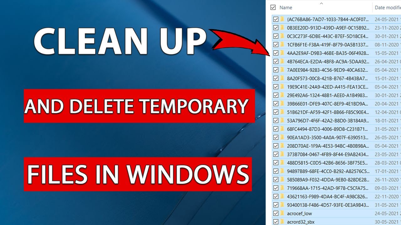 How to Clean Up and Delete Temporary Files in Windows - Easy Guide ...