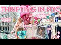 Thrift with me in nyc  prices designer vintage stores haul  more  ln x nyc