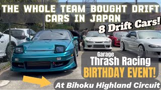 Drifting in Japan, Part 1 !  Team Bought 8  Cars!!  Let’s Go Drive BIHOKU HIGHLAND CIRCUIT!