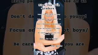 Tips for 5th graders