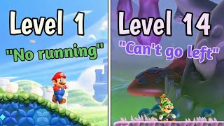 Mario Wonder, but each level has a different challenge