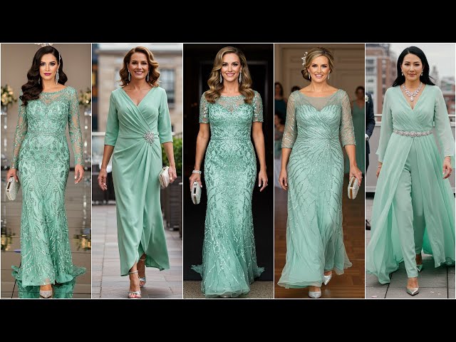 mint green dress mother of the bride Mint Green Mother Of The Bride Dress Beaded Cape-Sleeve Jewel Neck Chiffon Maxi Mother Of The Bride Dresses main image 0