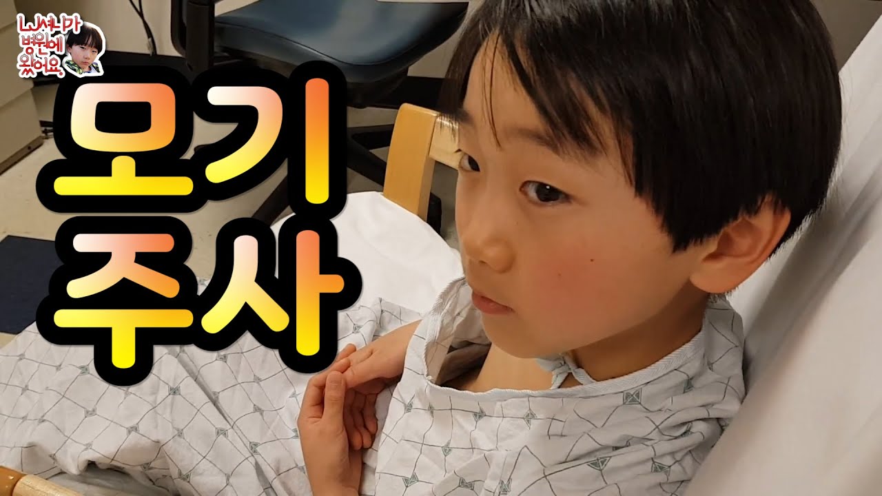 엘제이가 3년만에 미국 병원에서 맞은 주사는 모기 주사였어요.