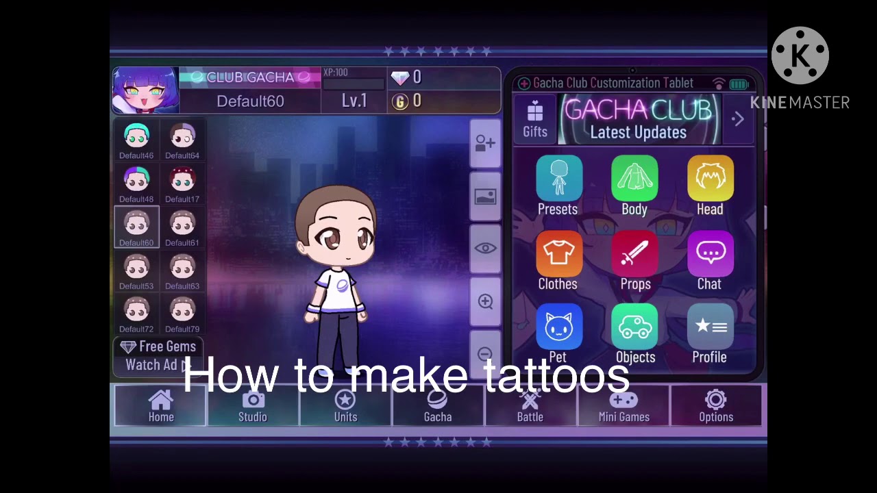 How to make tattoos in gacha club YouTube