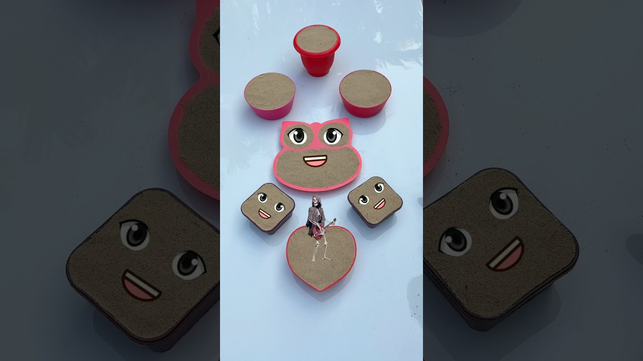 perfect smiley sand cake cutting ASMR | oddly satisfying shape smash 