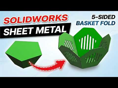 How to Convert Solid Body to Sheet Metal in SolidWorks (5-Sided Basket)