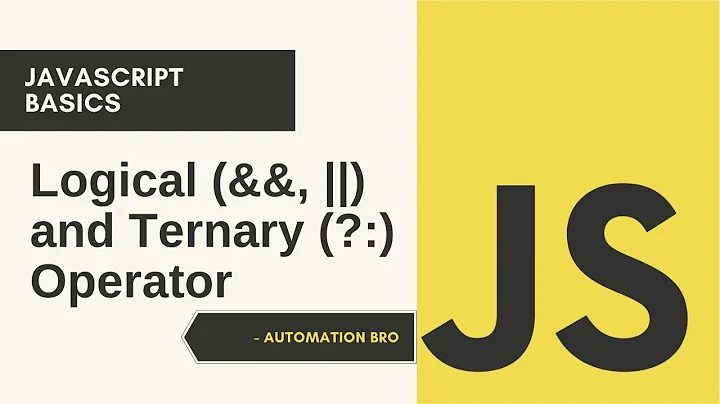 Javascript Logical Operators & Ternary Operators | && (and), || (or), ?: (ternary)