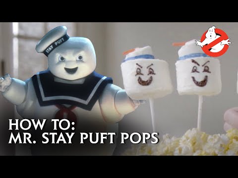 GHOSTBUSTERS – How To Make Mr. Stay Puft Marshmallow Pops!