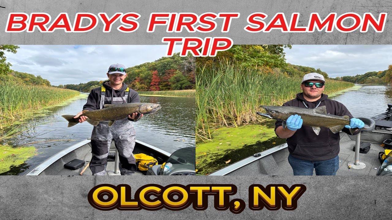 ПЕРВАЯ поездка Брейди на лосося!! ОЛКОТТ, Нью-Йорк