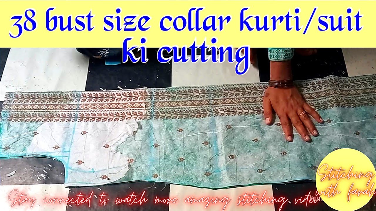 38size bust collar kurti cutting and stitching #stitching 