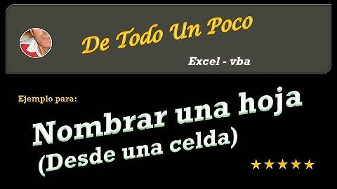 Cambiar el nombre de la hoja desde una celda.