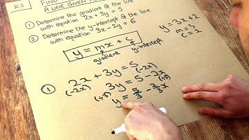 Key Skill - Find the gradient or y-intercept of a line given its equation in the form px+qy=r.