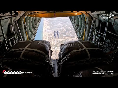 الإمارات ومصر تنفذان ثالث إسقاط جوي للمساعدات الإنسانية شمال غزة ضمن "طيور الخير "