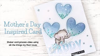 Heart Shaker Card for Mothers Day! | Hello Bluebird Stamps & Dies | Interactive Card
