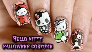Hello Kitty Halloween Costume Nails