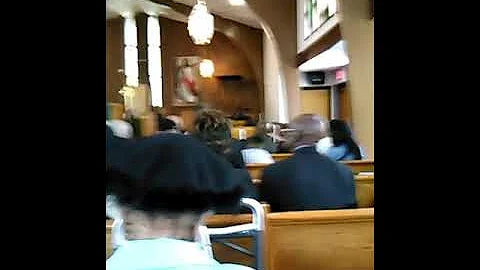 My son playing at his Nana's funeral